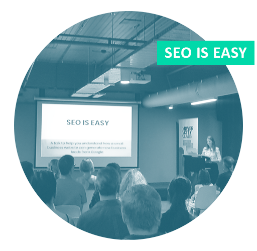 Alicia Laing giving the 'SEO is Easy' talk in Brisbane